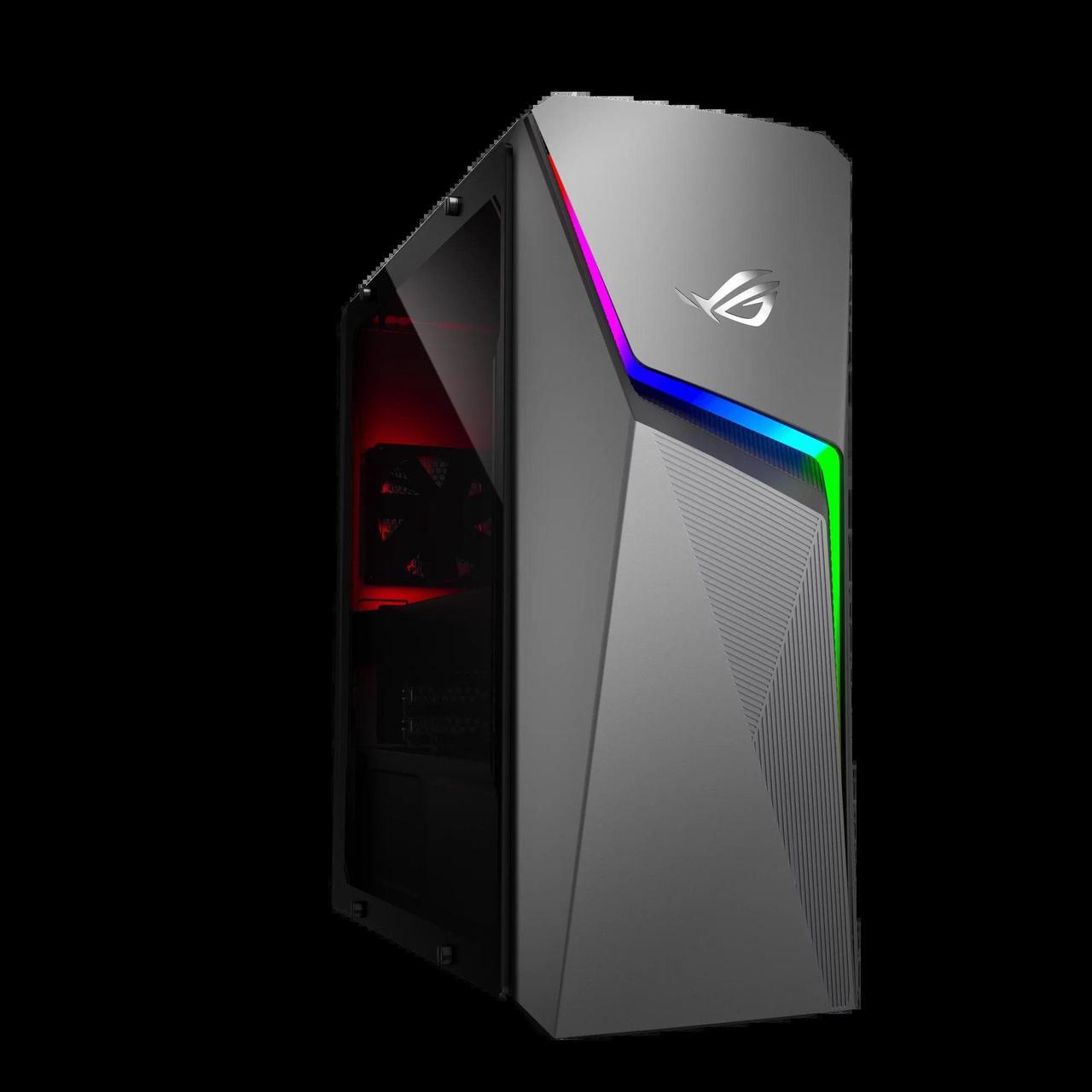 Main image of ASUS ROG Strix i5 3050 Desktop; ASUS ROG Strix Intel Core i5-11400F, NVIDIA GeForce RTX 3050 Graphics, 8GB RAM, 512GB SSD, Gray, Windows 11 Home, G10CE-WB553