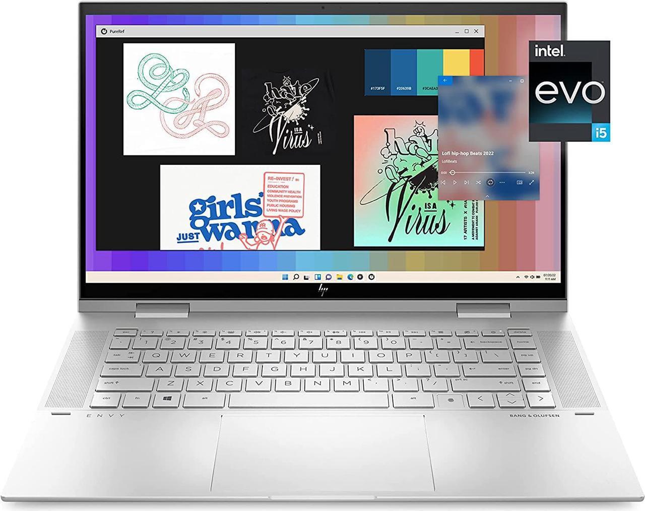 Main image of HP Envy x360 Convertible, Intel® Core i5-1240P Processor, Iris X Graphics, 12 GB Memory RAM, M.2 SSD, Windows 11 Home (15-es2023nr, Natural Solver Aluminum) Laptop Tablet