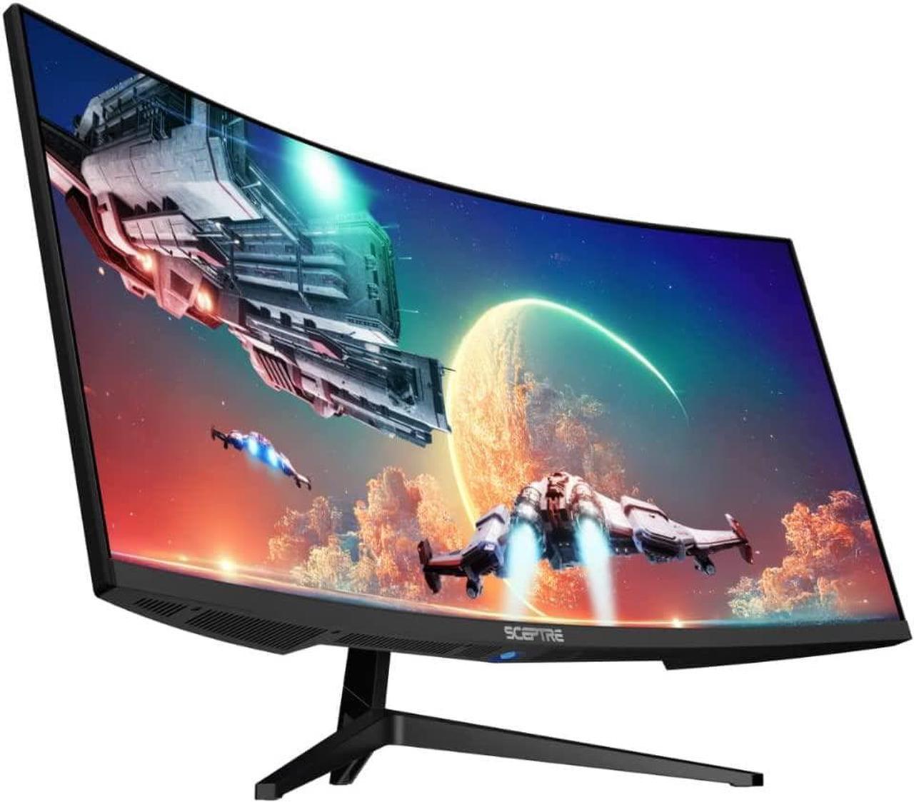 Sceptre 34-Inch Curved Ultrawide WQHD Monitor 3440 x 1440 R1500 up to 165Hz DisplayPort x2 99% sRGB 1ms Picture by Picture, Machine Black 2023 (C345B-QUT168)