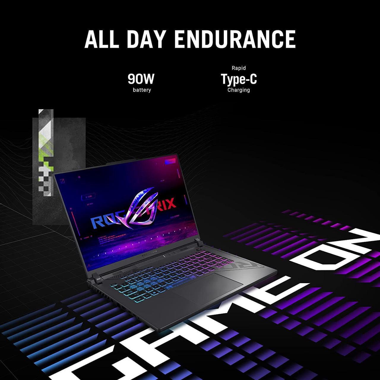 Alt view image 5 of 14 - ASUS ROG Strix G16 (2023) Gaming Laptop, 16 16:10 FHD 165Hz, GeForce RTX 4060, Intel Core i7-13650HX, 16GB DDR5, 512GB PCIe SSD, Wi-Fi 6E, Windows 11, G614JV-AS73