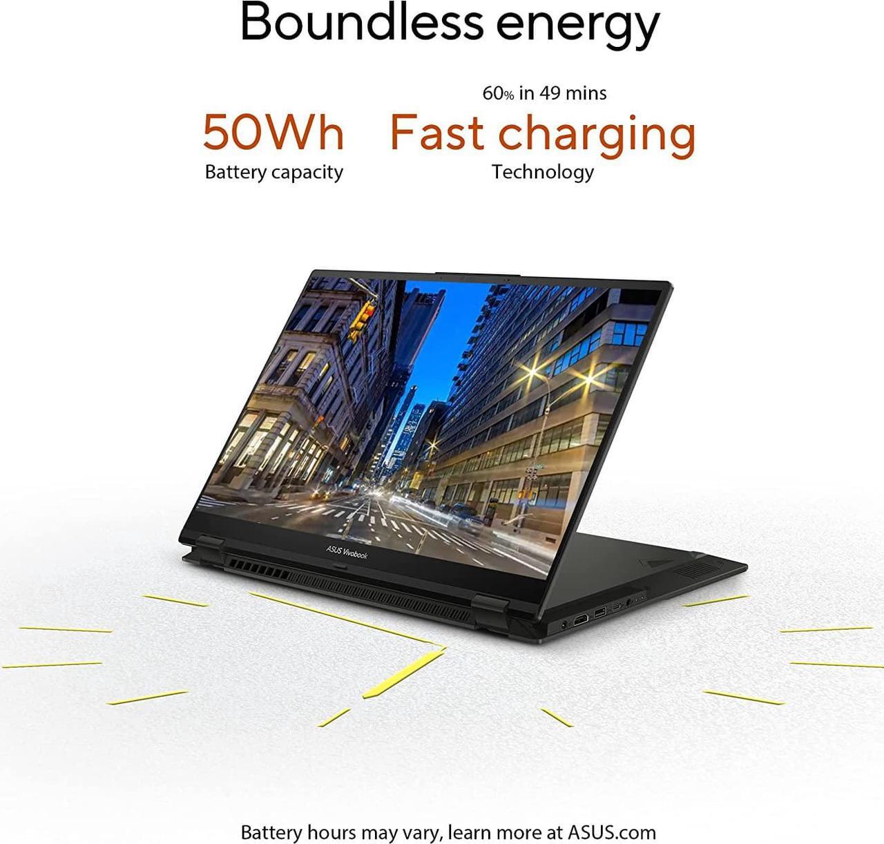 Alt view image 4 of 8 - 2023 ASUS Vivobook S 16 Flip 16” WUXGA 16:10 Touch, AMD Ryzen 5 7530U CPU, AMD Radeon Vega 7 Graphics, 8GB RAM, 512GB SSD, FingerPrint Sensor, Stylus Supported, Windows 11 Home, TN3604YA-DS51T
