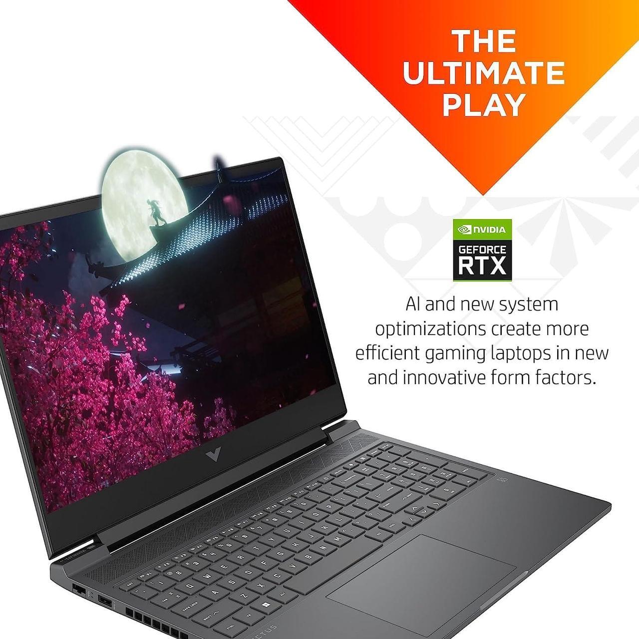Alt view image 2 of 4 - HP Victus 16 Laptop, FHD IPS 144Hz Display, AMD Ryzen 5 7640HS, 16 GB RAM, 512 GB SSD, NVIDIA GeForce RTX 3050 GPU (6 GB), Windows 11 Home, 16-s0010nr (2023)