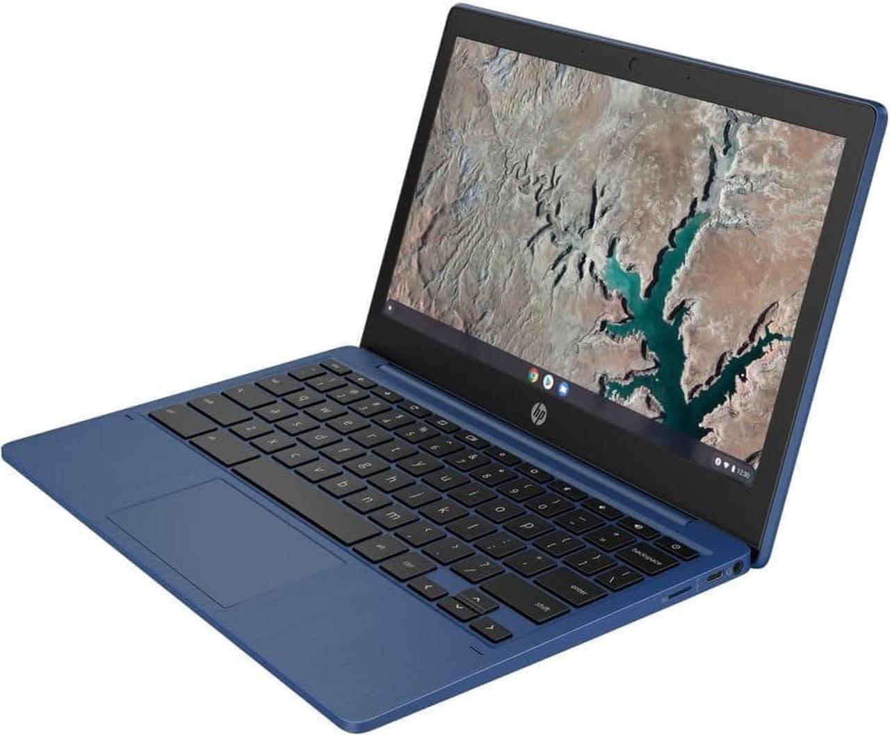 Main image of HP Chromebook 11 Laptop, MediaTek MT8183, 4 GB RAM, 64 GB eMMC, 11.6" HD Anti-Glare Screen, Chrome OS, Long Battery Life, USB-C Port, Custom-Tuned Speakers, Small Size(11a-na0090nr, 2022, Indigo Blue)