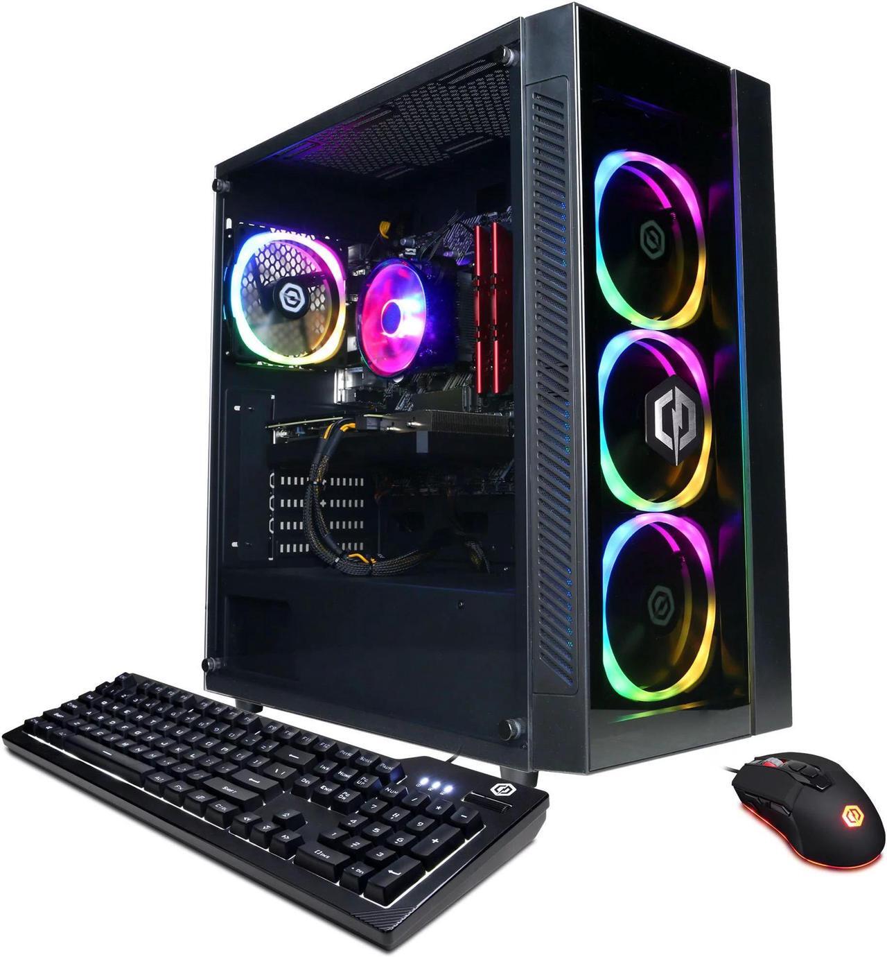 Main image of CyberPowerPC Gamer Master Gaming Desktop, AMD Ryzen 5 5500, 16GB, AMD Radeon RX 6700 10GB, 1TB SSD, Black, GMA6800WST