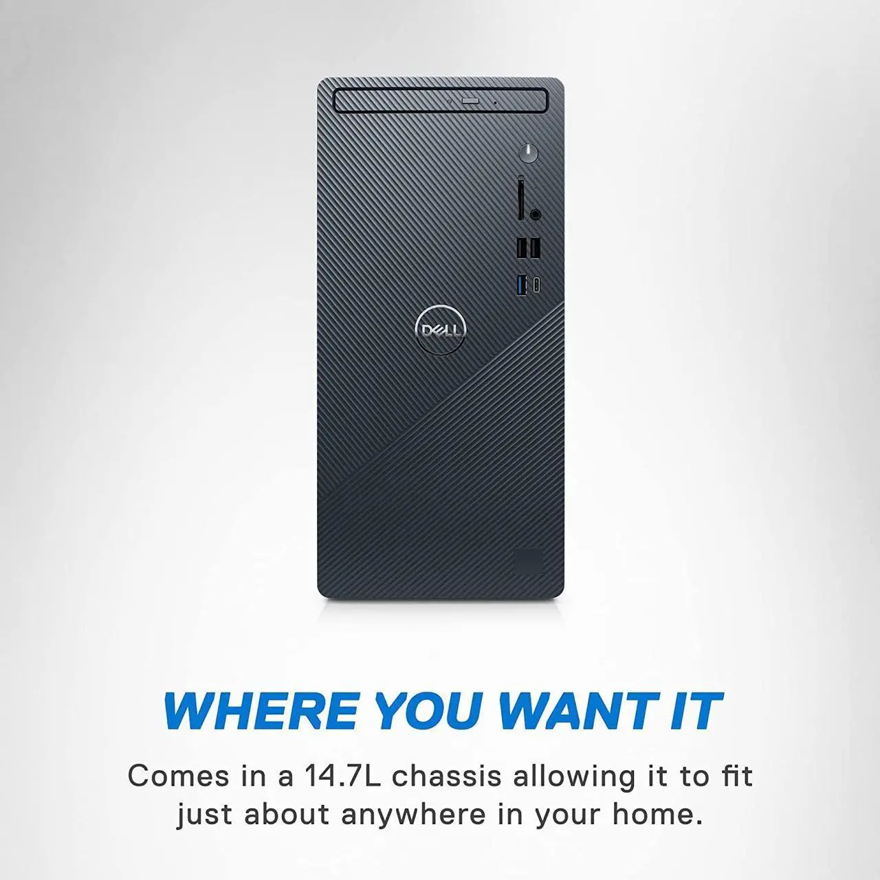 Alt view image 3 of 6 - Dell Inspiron 3020 Desktop -Intel Core i7-13700, 32GB DDR4 RAM, 512GB SSD + 1TB HDD, NVIDIA GeForce RTX 3060 12GB GDDR6 Graphics, Windows 11 Home - Mist Blue PC Computer