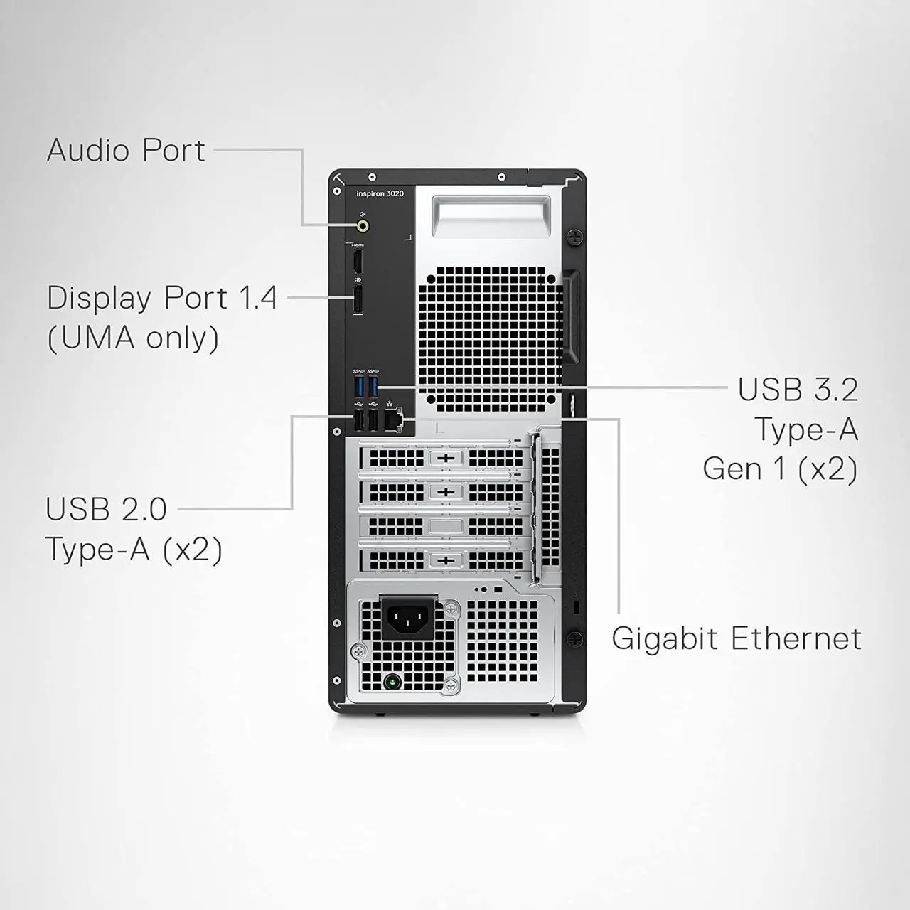 Alt view image 5 of 6 - Dell Inspiron 3020 Desktop -Intel Core i7-13700, 32GB DDR4 RAM, 512GB SSD + 1TB HDD, NVIDIA GeForce RTX 3060 12GB GDDR6 Graphics, Windows 11 Home - Mist Blue PC Computer