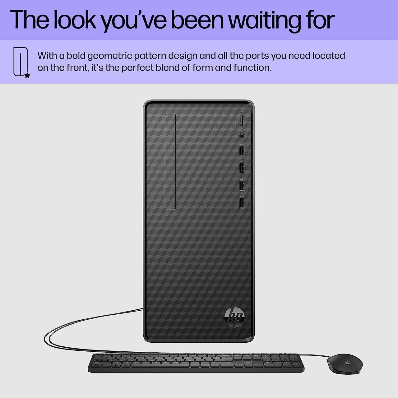Alt view image 2 of 7 - HP Desktop PC, AMD Ryzen 3 5300G, 8 GB SDRAM, 512 GB SSD, AMD Radeon Graphics, Windows 11 Home, M01-F3020 (2022) Computer