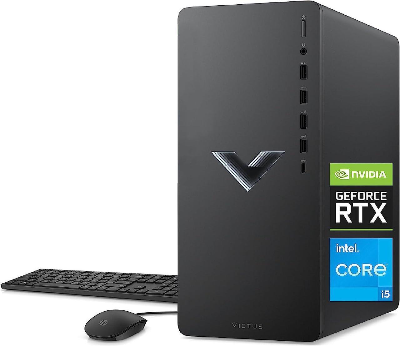 Main image of HP Victus 15L Gaming Desktop - 12th Gen Intel Core i5-12400F, 2.50 GHz - 8 GB SDRAM, 512 GB M.2 SSD - NVIDIA GeForce RTX 3050 - Windows 11 Home, Wi-Fi 6 & Bluetooth, 9 USB Ports (TG02-0021, 2022)