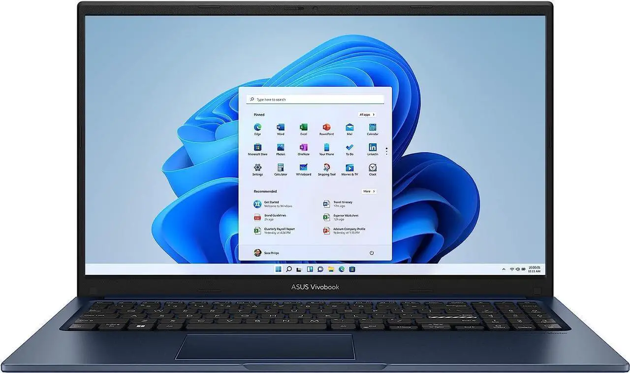 Alt view image 3 of 8 - ASUS Vivobook 15 Laptop, 15.6 FHD (1920 x 1080) Display, Intel Core i3-1215U CPU, Intel UHD Graphics, 8GB RAM, 128GB SSD, Windows 11 Home in S Mode, Quiet Blue, F1504ZA-AS34