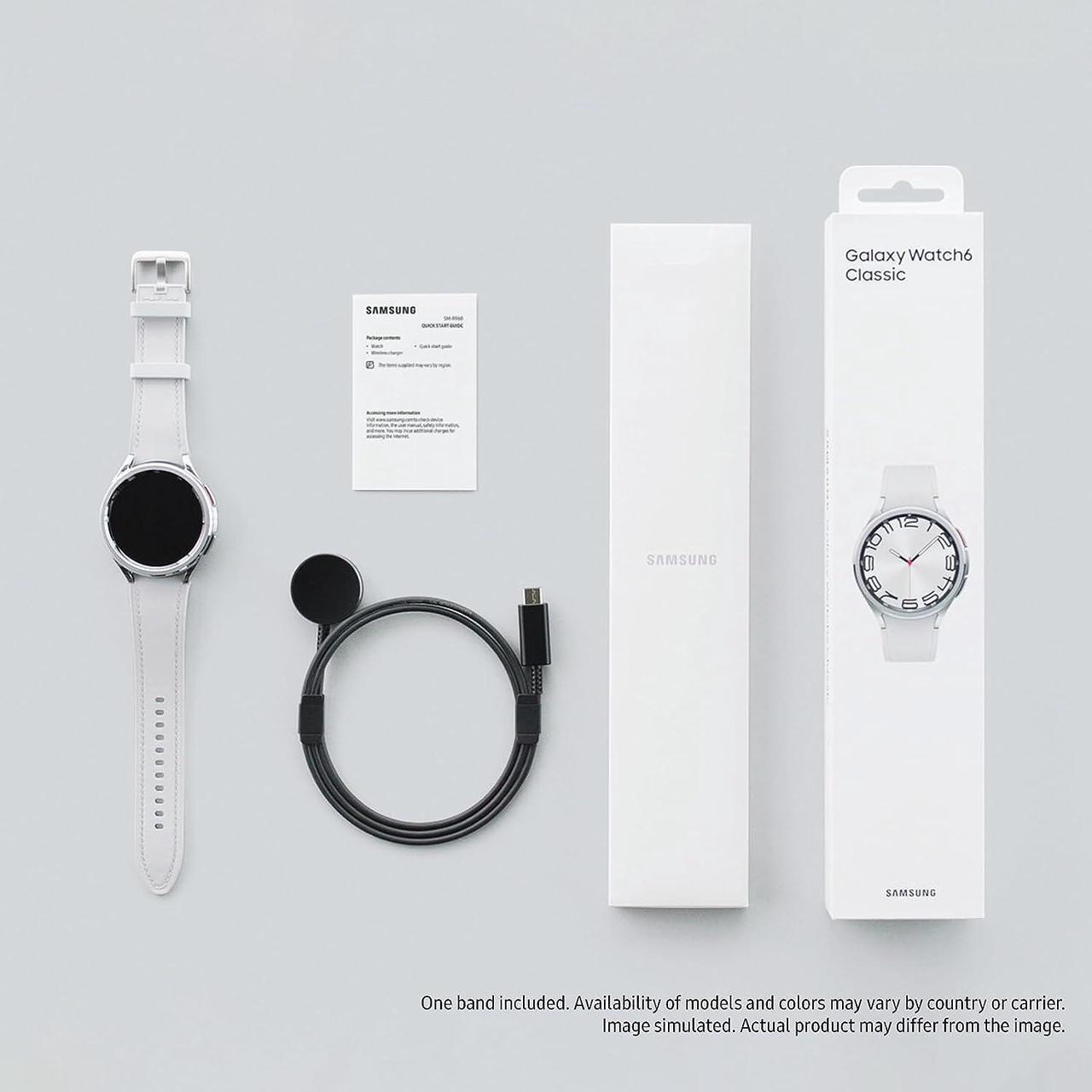 Alt view image 2 of 2 - SAMSUNG Galaxy Watch 6 Classic 47mm Bluetooth Smartwatch w/ Rotating Bezel, Fitness Tracker, Personalized HR Zones, Advanced Sleep Coaching, Heart Monitor, BIA Sensor, US Version, Silver