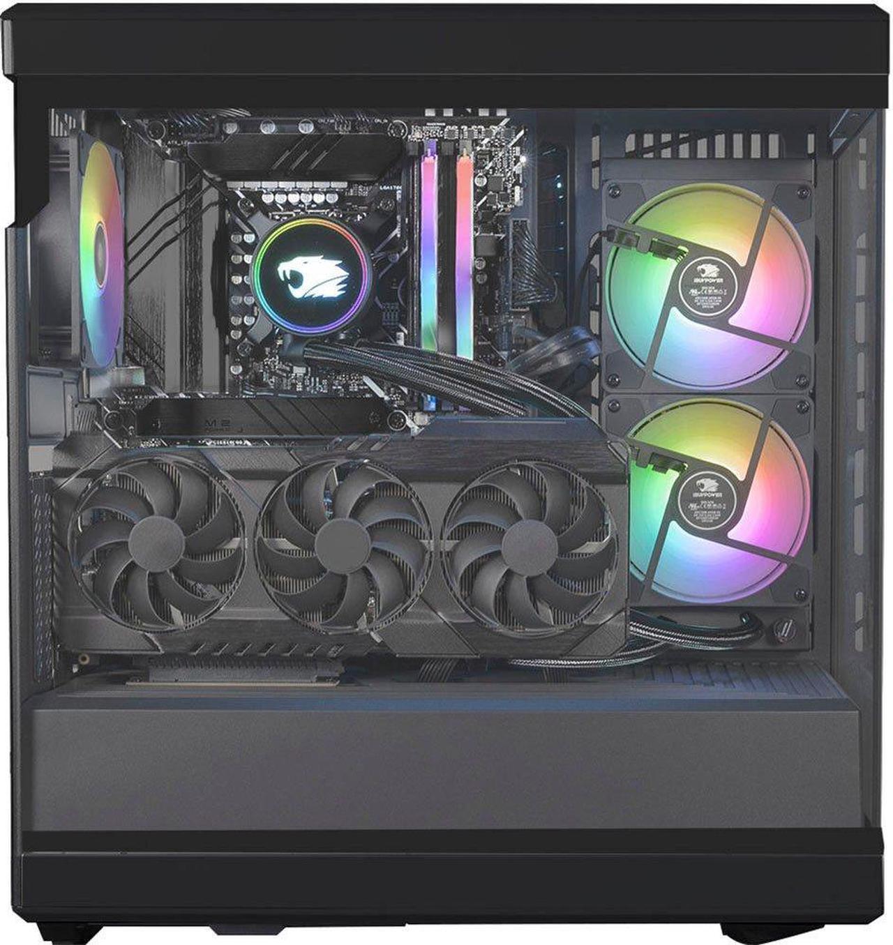 Alt view image 4 of 6 - iBUYPOWER - Y40 Gaming Desktop - Intel Core i7 13700KF - 32GB Memory - NVIDIA GeForce RTX 4070 12GB - 1TB NVMe SSD - Black PC Computer Y40BI7N4701