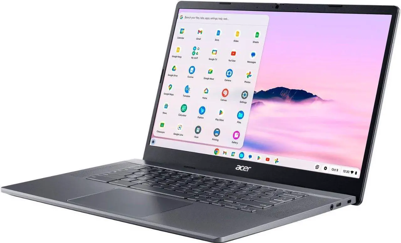 Alt view image 2 of 10 - Acer - Chromebook Plus 515  15.6" Full HD Laptop - Intel Core i3-1215U with 8GB LPDDR5X  128GB UFS - Steel Gray
