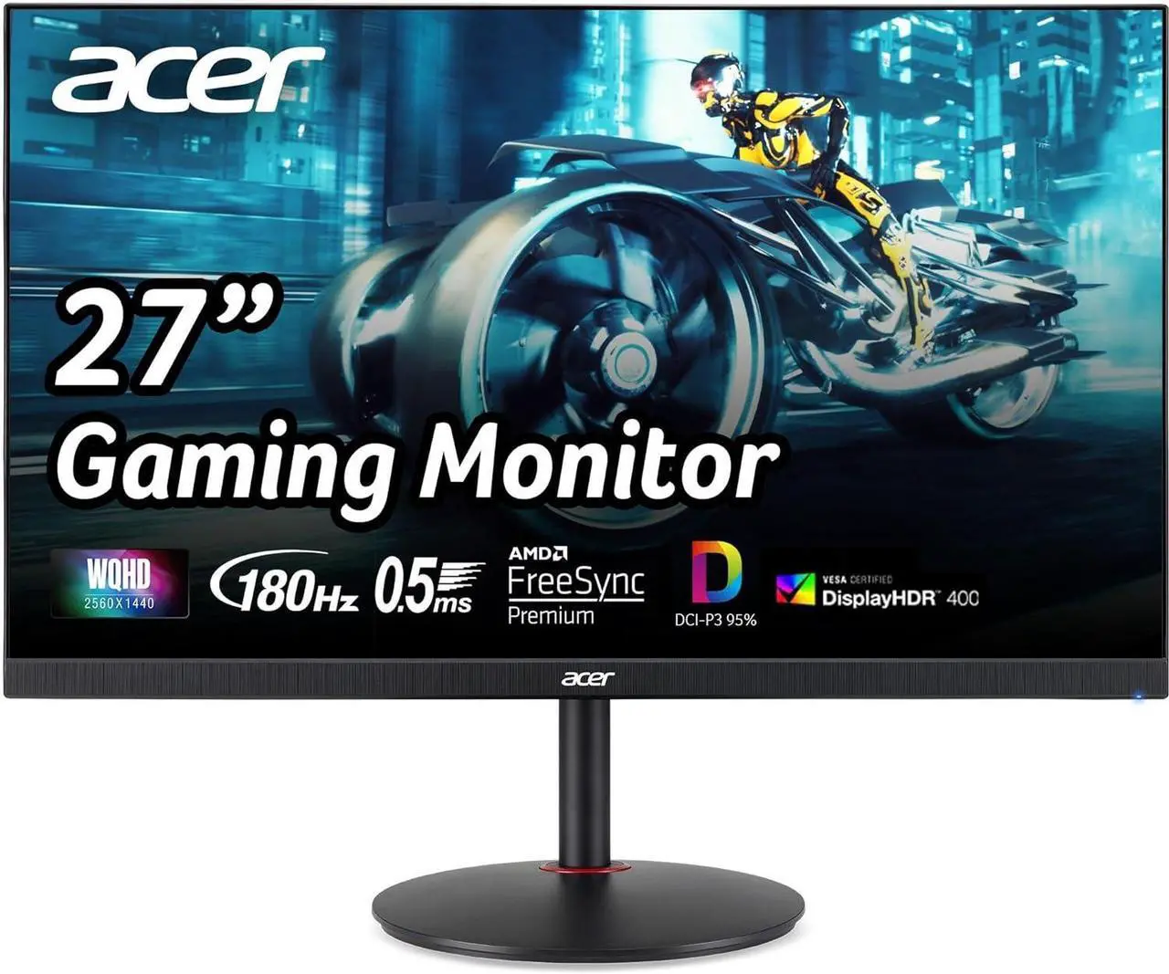 Main image of Acer Nitro 27" WQHD 2560 x 1440 PC Gaming Monitor | AMD FreeSync Premium | Up to 180Hz Refresh | Up to 0.5ms | HDR400 | DCI-P3 95% | 1 x Display Port 1.2 & 2 x HDMI 2.0 | XV272U V3bmiiprx
