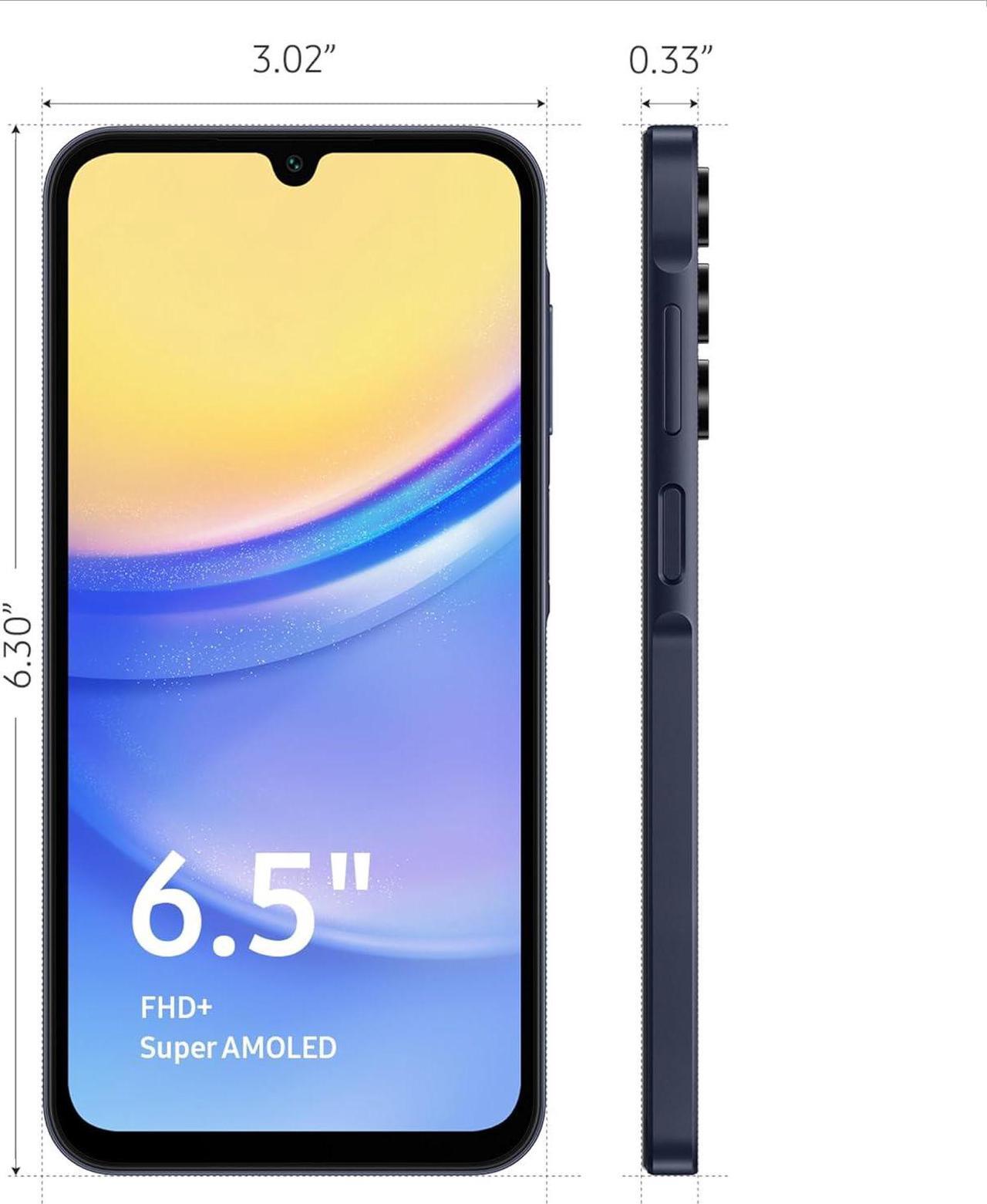 Alt view image 2 of 3 - SAMSUNG Galaxy A15 5G A Series Cell Phone, 128GB Unlocked Android Smartphone, AMOLED Display, Expandable Storage, Knox Security, Super Fast Charging, US Version, 2024, Blue Black