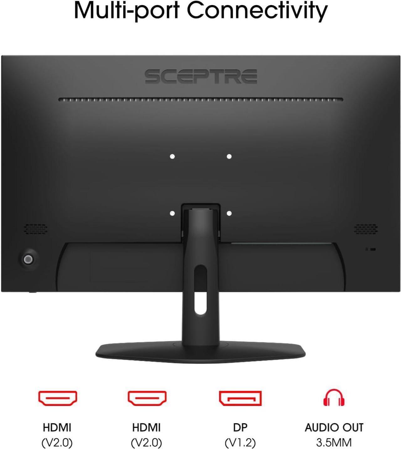 Alt view image 4 of 11 - Sceptre New 24-inch Gaming Monitor 100Hz 1ms DisplayPort HDMI x2 100% sRGB AMD FreeSync Build-in Speakers, Eye Care Frameless Machine Black 2024 (E248W-FW100T)