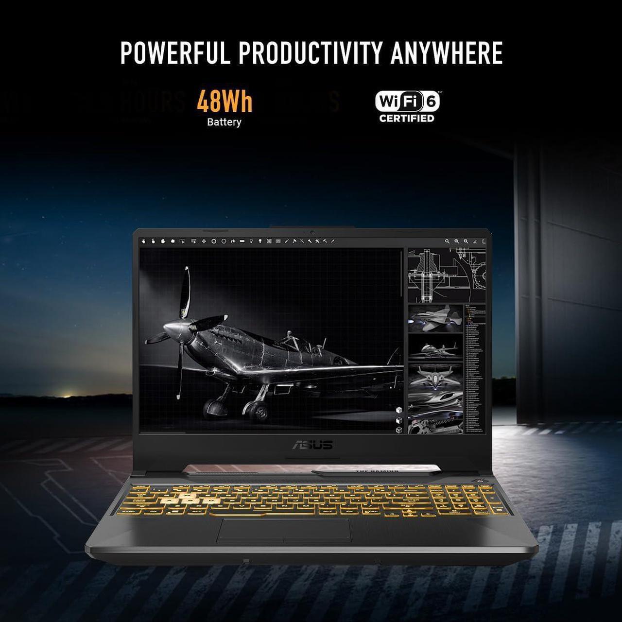 Alt view image 5 of 15 - ASUS TUF Gaming A15 (2024) Gaming Laptop, 15.6 FHD 144Hz Display, NVIDIA® GeForce RTX 3050, AMD Ryzen 5 7535HS, 8GB DDR5, 512GB PCIe® Gen4 NVMe SSD, Wi-Fi 6, Windows 11, FA506NC-ES51