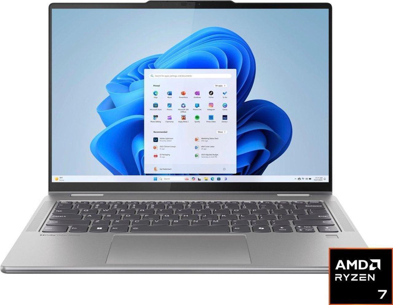Main image of Lenovo - Yoga 7 2-in-1 14" 2K Touchscreen Laptop - AMD Ryzen 7 8840HS with 16GB Memory - 1 TB SSD - Artic Grey