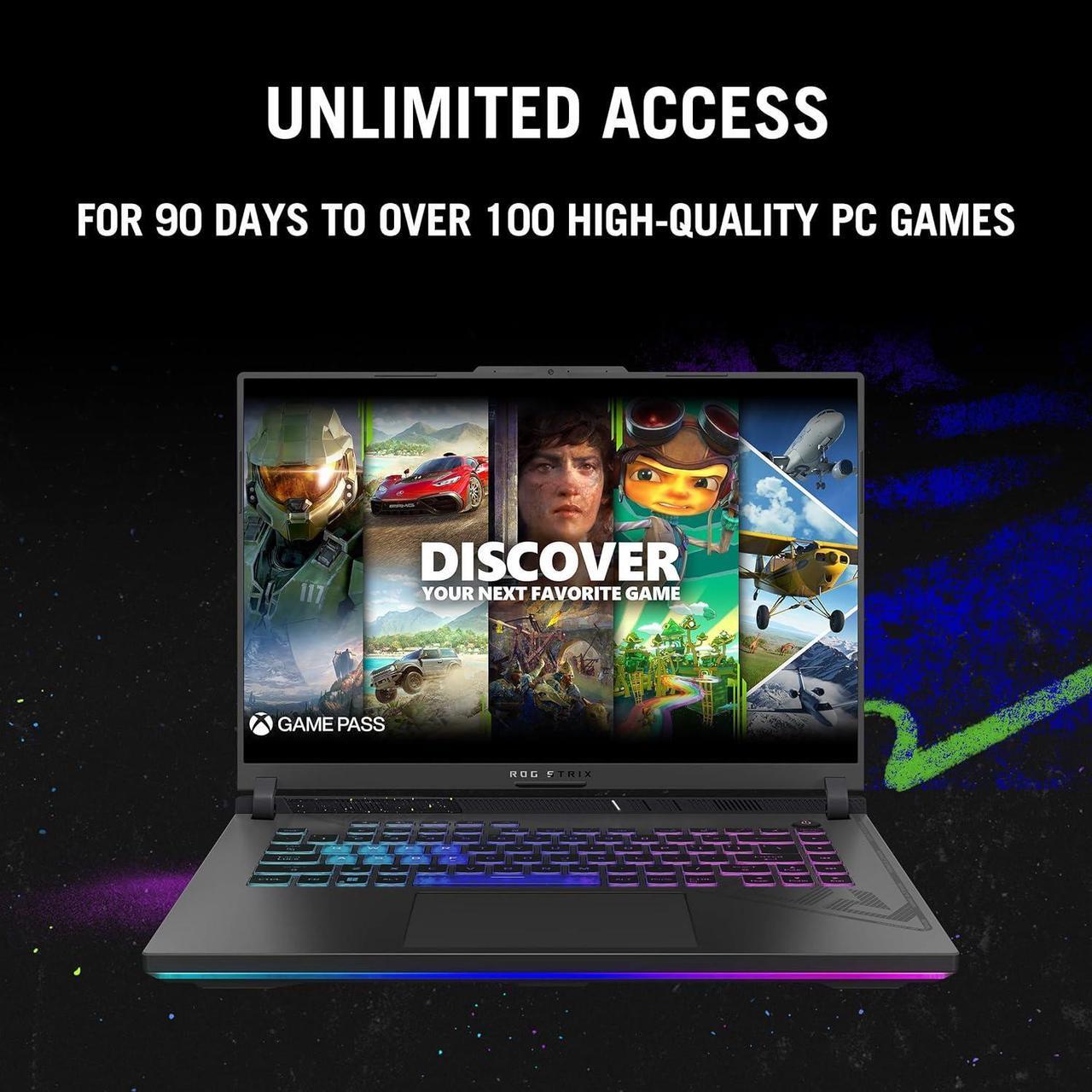 Alt view image 5 of 7 - ASUS ROG Strix G16 (2024) Gaming Laptop, 16 16:10 FHD 165Hz Display, NVIDIA® GeForce RTX 4060, Intel Core i7-13650HX, 16GB DDR5, 1TB PCIe Gen4 SSD, Wi-Fi 6E, Windows 11, G614JV-AS74