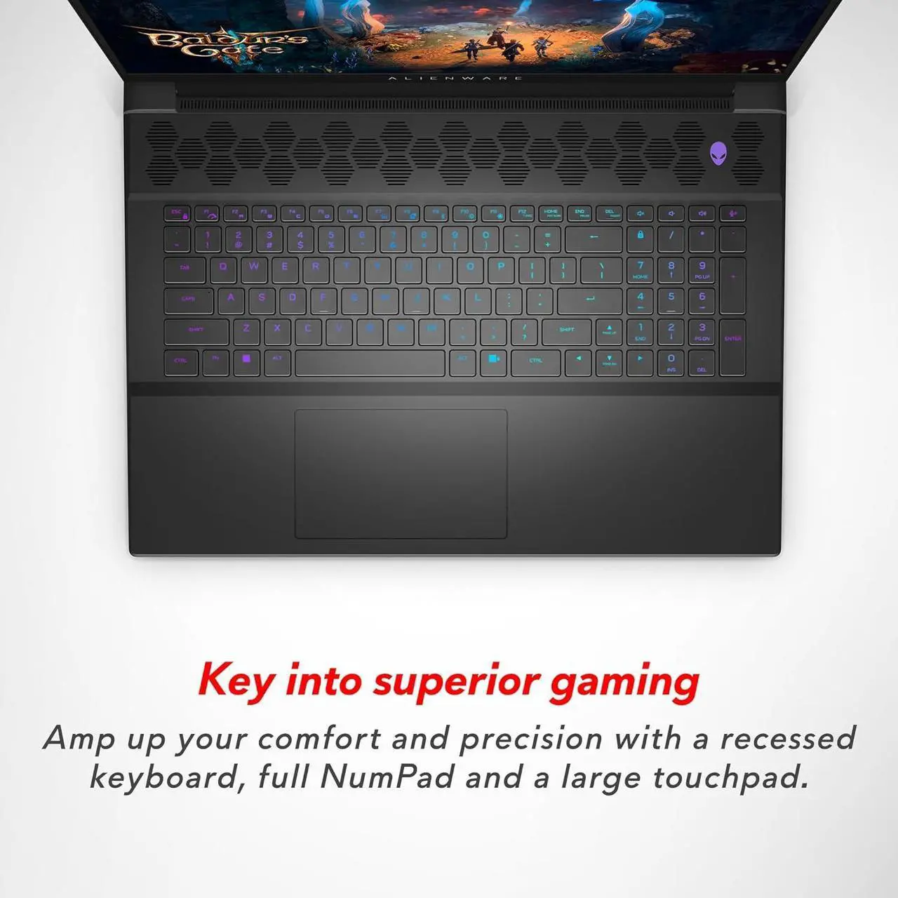 Alt view image 2 of 6 - Dell Alienware M18 Gaming Laptop - 18-inch QHD+ 165Hz 3ms Display, Intel Core i7-14700HX, 16GB DDR5 RAM, 1TB SSD, NVIDIA GeForce RTX 4070 8GB GDDR6, Windows 11 Home, Onsite Service - Dark Metallic