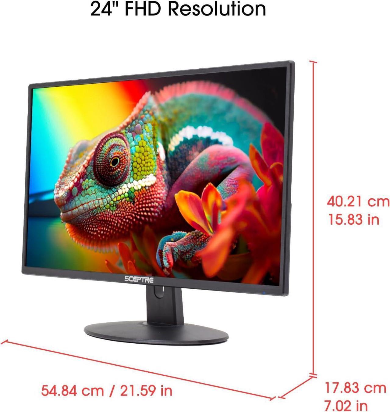 Alt view image 2 of 5 - Sceptre  24-inch Professional Monitor 100Hz 1ms HDMI x2 VGA 100% sRGB Build-in Speakers, Eye Care Machine Black 2024 (E248W-FW100TR)