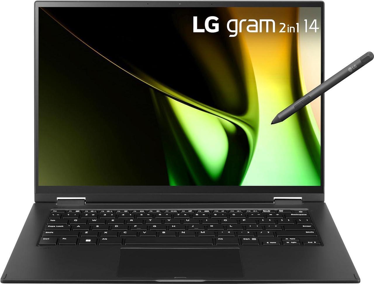 Main image of LG gram 14-Inch 2in1 Lightweight Laptop Intel Evo Edition - Intel Core Ultra 5 Processor Windows 11 Home 16GB RAM 512GB SSD - Black