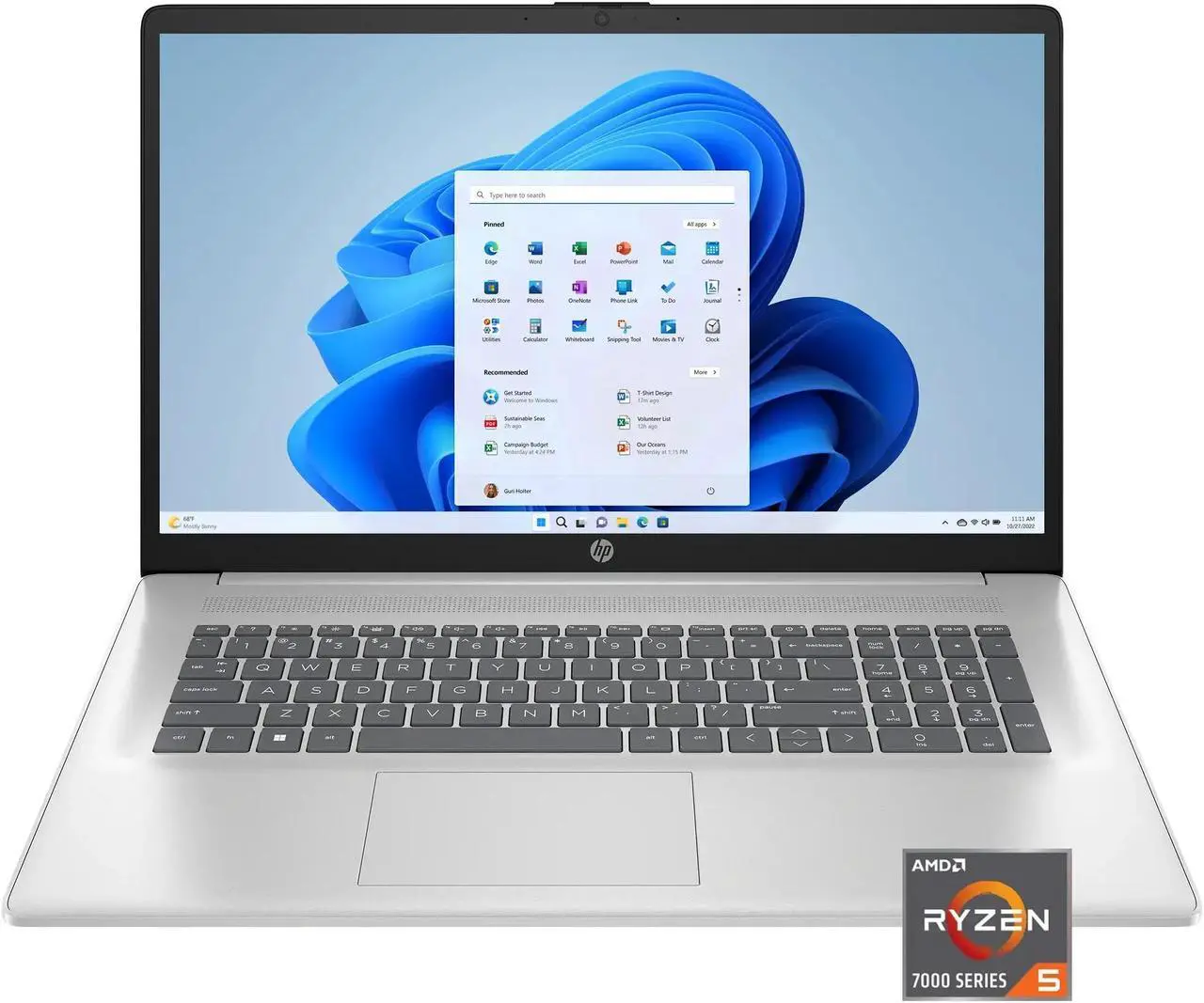 HP - 17.3" Full HD Laptop - AMD Ryzen 5 - 8GB Memory - 512GB SSD - Natural Silver
Notebook PC