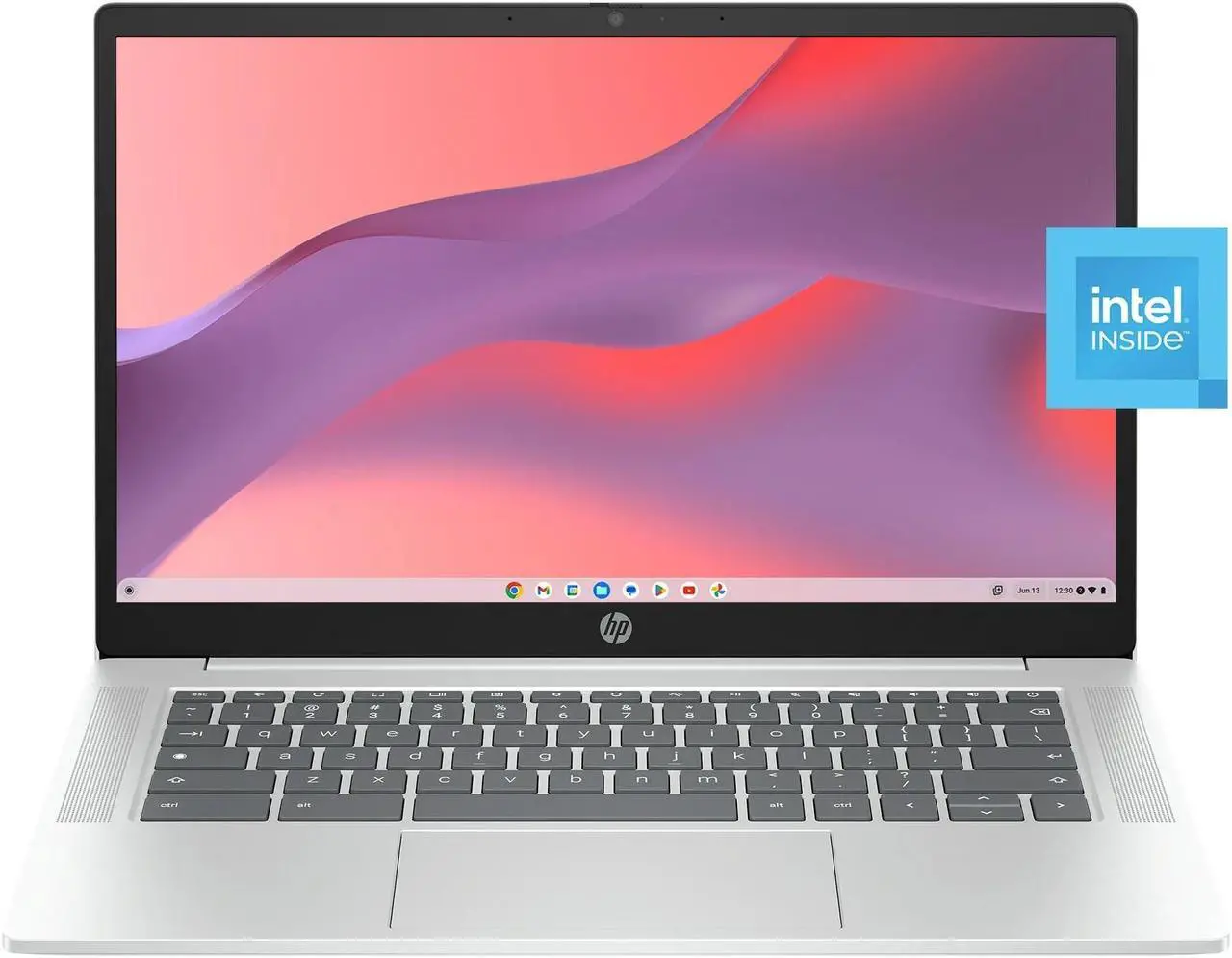 Alt view image 5 of 5 - HP Chromebook 14 inch Laptop Intel Processor N200 4GB RAM 128GB UFS Glacier Silver
