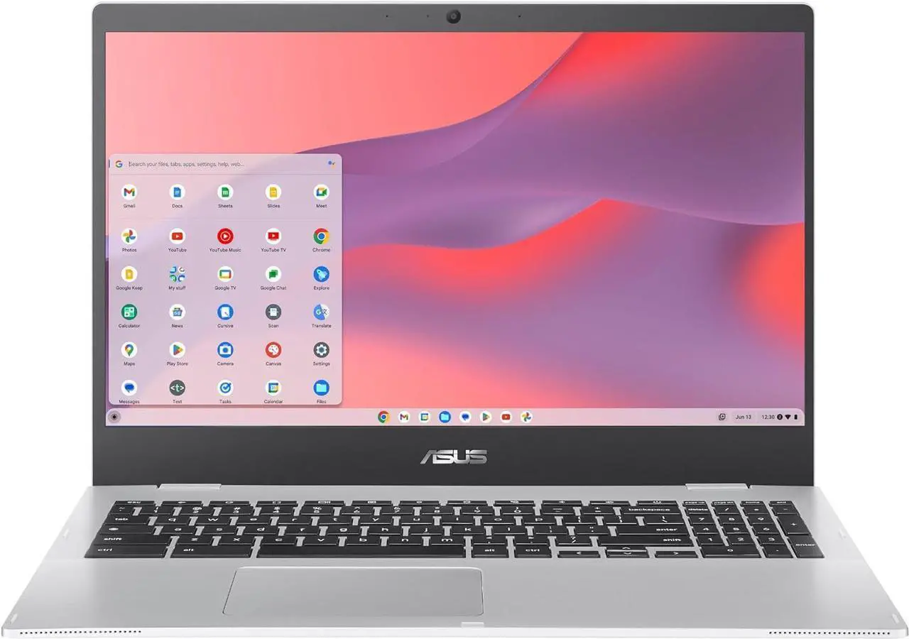 Alt view image 2 of 6 - ASUS Chromebook CX1, 15.6" FHD NanoEdge Display, Intel Celeron N4500 Processor, 64GB eMMC Storage, 8GB RAM, ChromeOS, Transparent Silver, CX1500CKA-AS84F