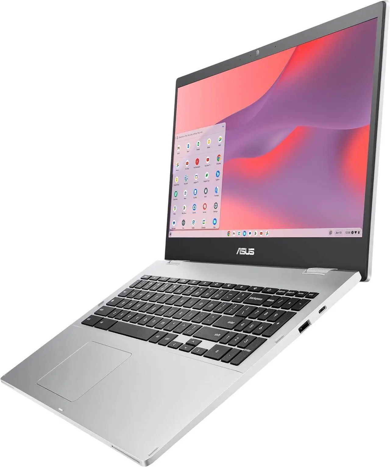 Main image of ASUS Chromebook CX1, 15.6" FHD NanoEdge Display, Intel Celeron N4500 Processor, 64GB eMMC Storage, 8GB RAM, ChromeOS, Transparent Silver, CX1500CKA-AS84F