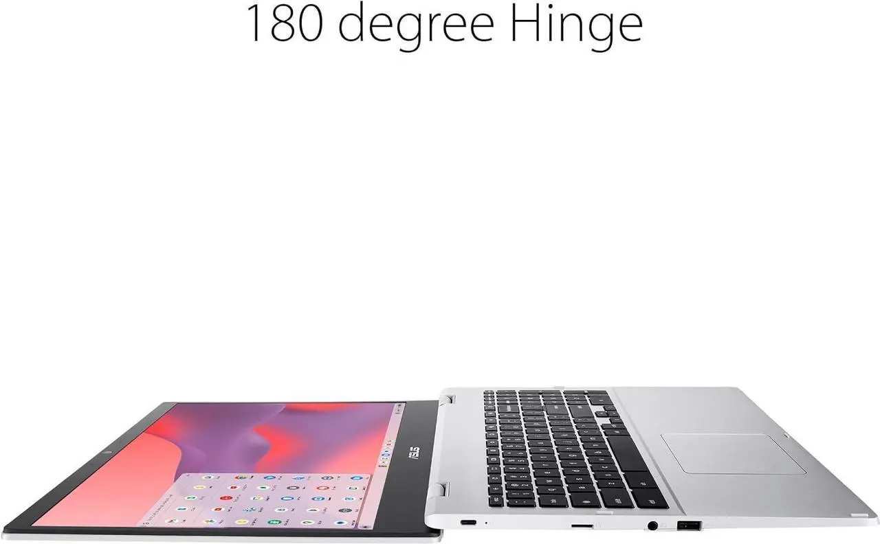 Alt view image 5 of 6 - ASUS Chromebook CX1, 15.6" FHD NanoEdge Display, Intel Celeron N4500 Processor, 64GB eMMC Storage, 8GB RAM, ChromeOS, Transparent Silver, CX1500CKA-AS84F