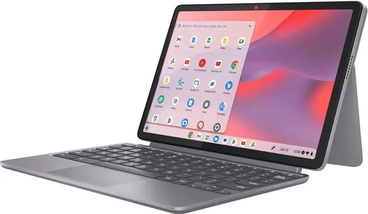 Alt view image 4 of 6 - Lenovo - Duet 11 Chromebook - 11" 2K LCD Touchscreen 2-in-1 Tablet - MediaTek Kompanio 838 - 4GB RAM - 128GB - eMMC with keyboard - Luna Gray