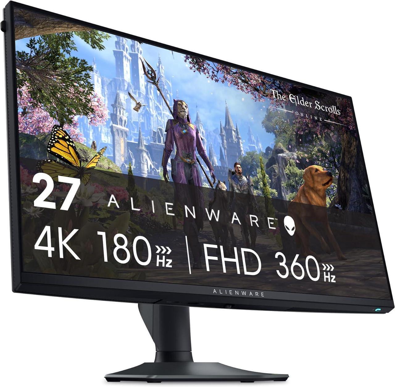 Main image of Alienware 27 4K Dual-Resolution Gaming Monitor - AW2725QF - 4K at 180Hz and FHD at 360Hz, 0.5ms GTG 1ms GTG (Extreme Mode), VESA AdaptiveSync, NVIDIA G-SYNC Compatible, HDMI/DP/USB 3.2 Gen1 - Black