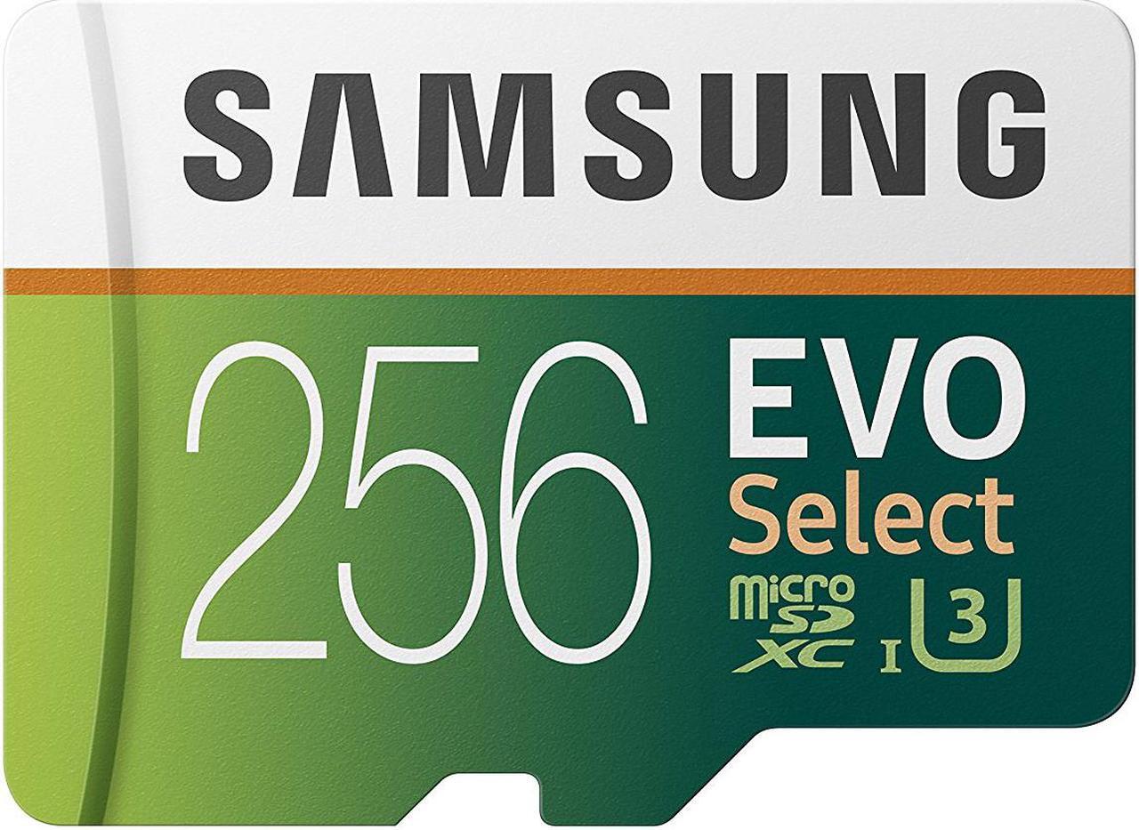 Alt view image 3 of 17 - Samsung 256GB 100MB/s (U3) MicroSDXC EVO Select Memory Card with Adapter (MB-ME256GA/AM)
