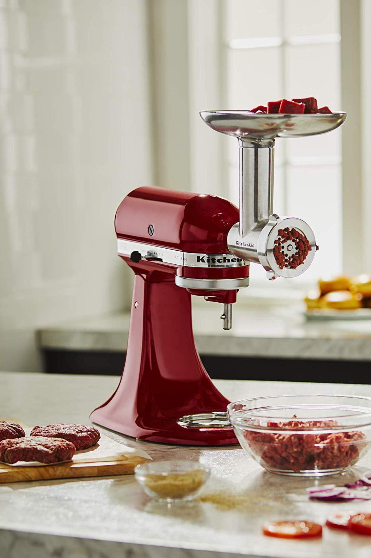 KitchenAid KSMMGA Metal Food Grinder Attachment 2.5 lb. Silver Meat