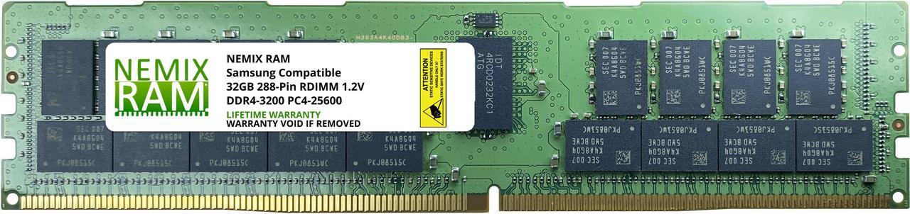 NEMIX RAM 32GB (1X32GB) DDR4 3200MHZ PC4-25600 1Rx4 1.2V 288-PIN ECC RDIMM Registered Server Memory Compatible with Samsung M393A4G40AB3-CWE