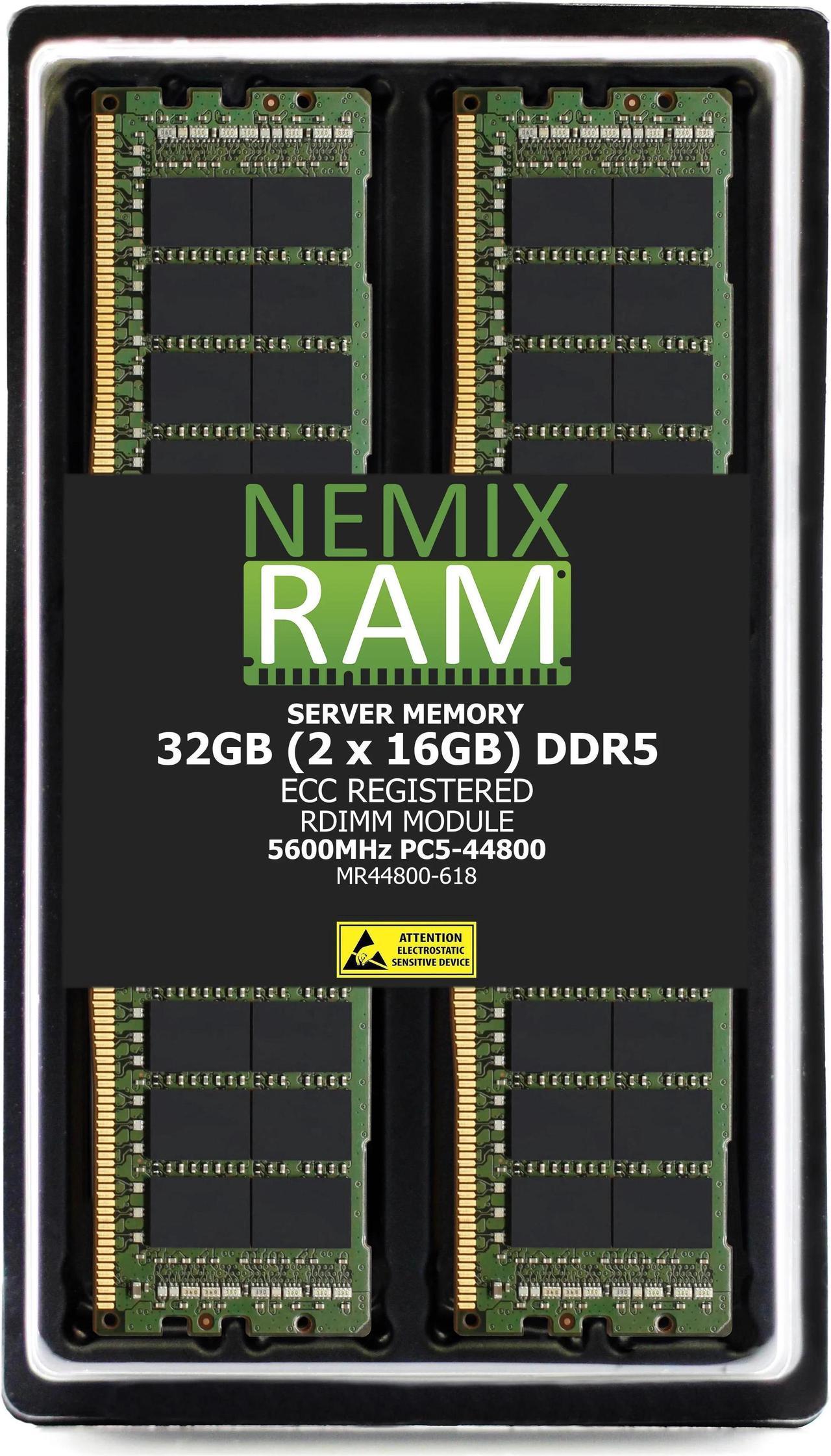 NEMIX RAM 32GB (2X16GB) DDR5 5600MHz PC5-44800 1Rx8 1.1V 288-PIN ECC RDIMM Registered Server Memory Kit Compatible with Supermicro B13DET Motherboard