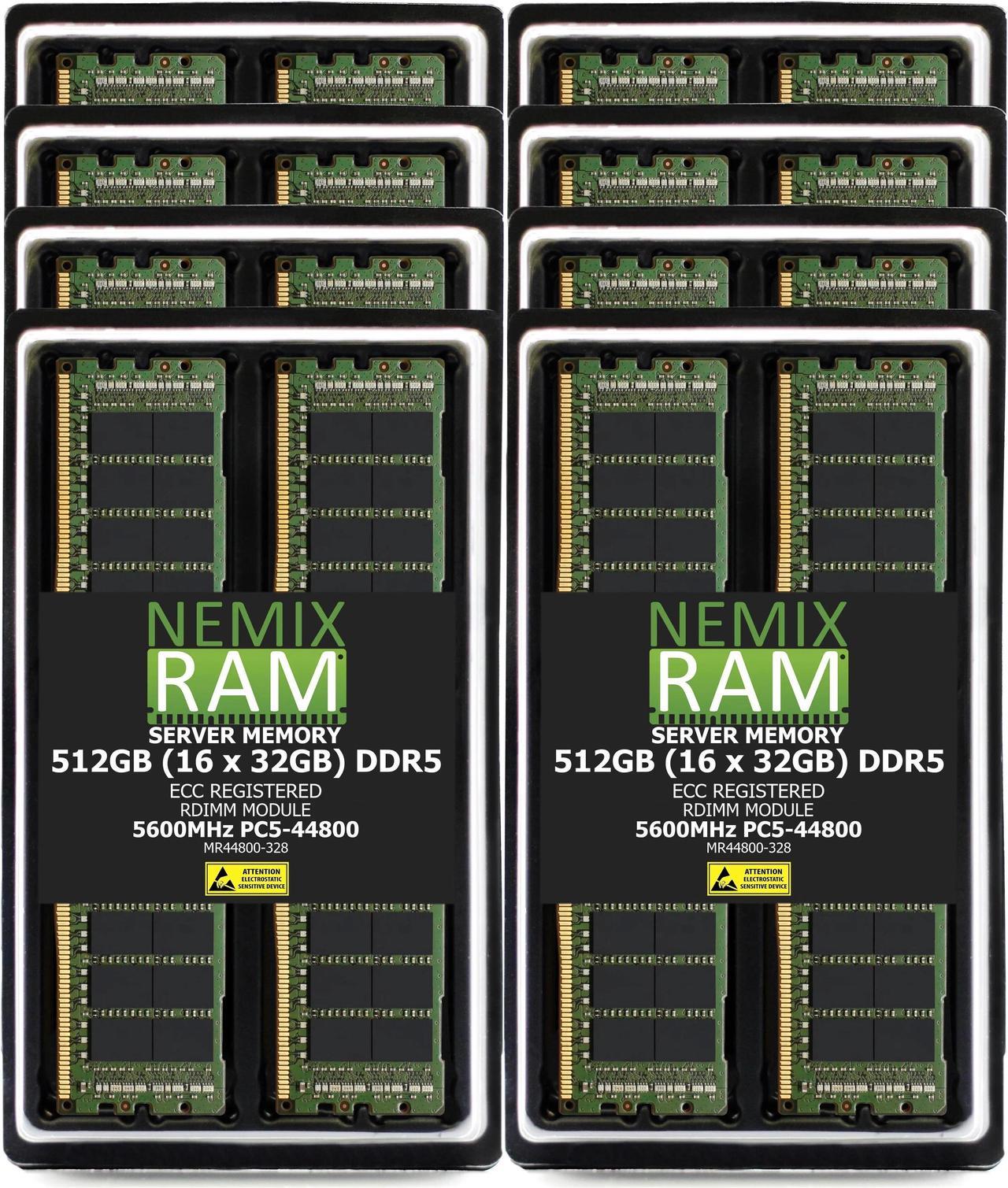 NEMIX RAM 512GB (16X32GB) DDR5 5600MHz PC5-44800 2Rx8 1.1V 288-PIN ECC RDIMM Registered Server Memory Kit Compatible with Supermicro B13DEE Motherboard