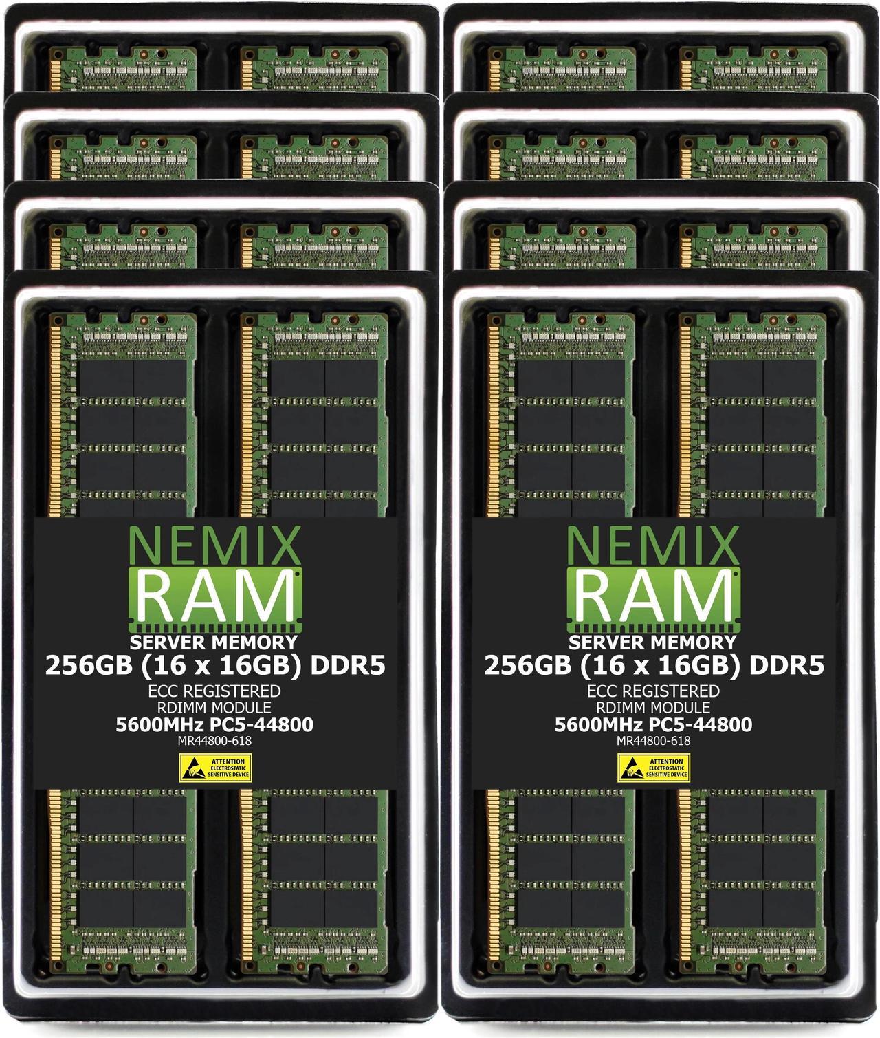 NEMIX RAM 256GB (16X16GB) DDR5 5600MHz PC5-44800 1Rx8 1.1V 288-PIN ECC RDIMM Registered Server Memory Kit Compatible with Supermicro B13SEE-CPU-25G Motherboard