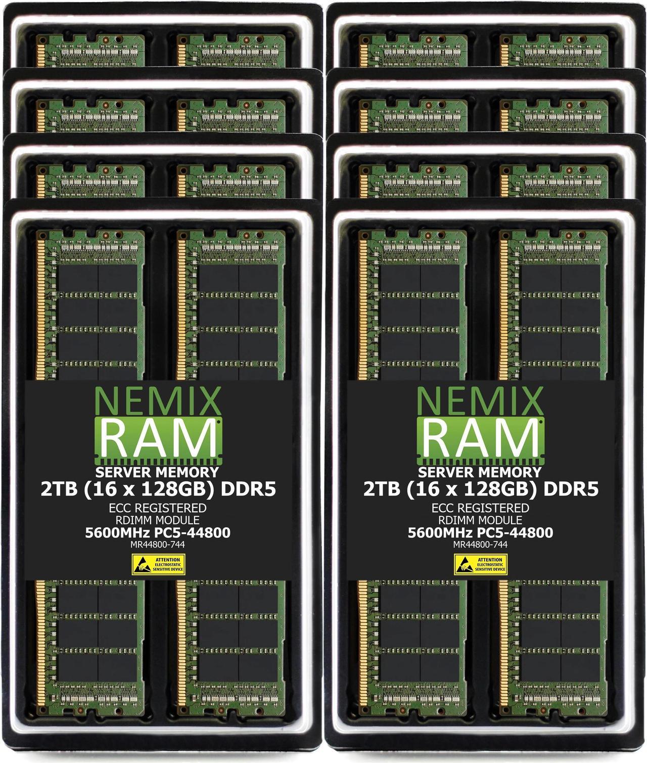 NEMIX RAM 2TB (16X128GB) DDR5 5600MHz PC5-44800 4Rx4 1.1V 288-PIN ECC RDIMM Registered Server Memory Kit Compatible with Supermicro B13DET Motherboard