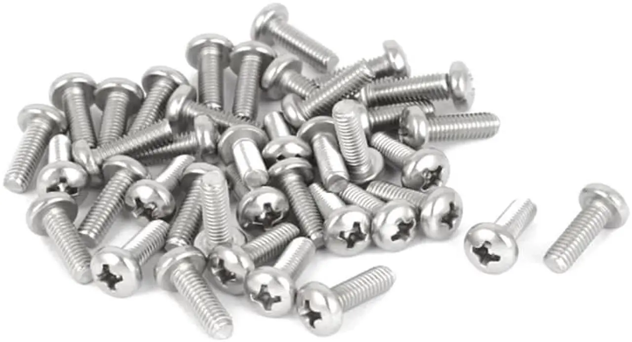 Alt view image 6 of 6 - 100pcs Bolt Screw Round Head Cross Recess M2*5 Diameter 2mm Length 5mm