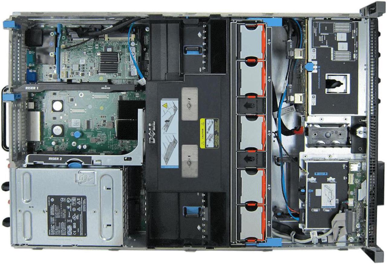 Alt view image 3 of 4 - Dell PowerEdge R710 Rack Server - 8 Bay 2.5" SFF - 2x Intel Xeon X5650 2.66GHz 6 Core Processors, 64GB DDR3, 8x 600GB HDDs, PERC 6/i, iDRAC6 Enterprise, 2x 870 Watt PSUs, Bezel, Rails