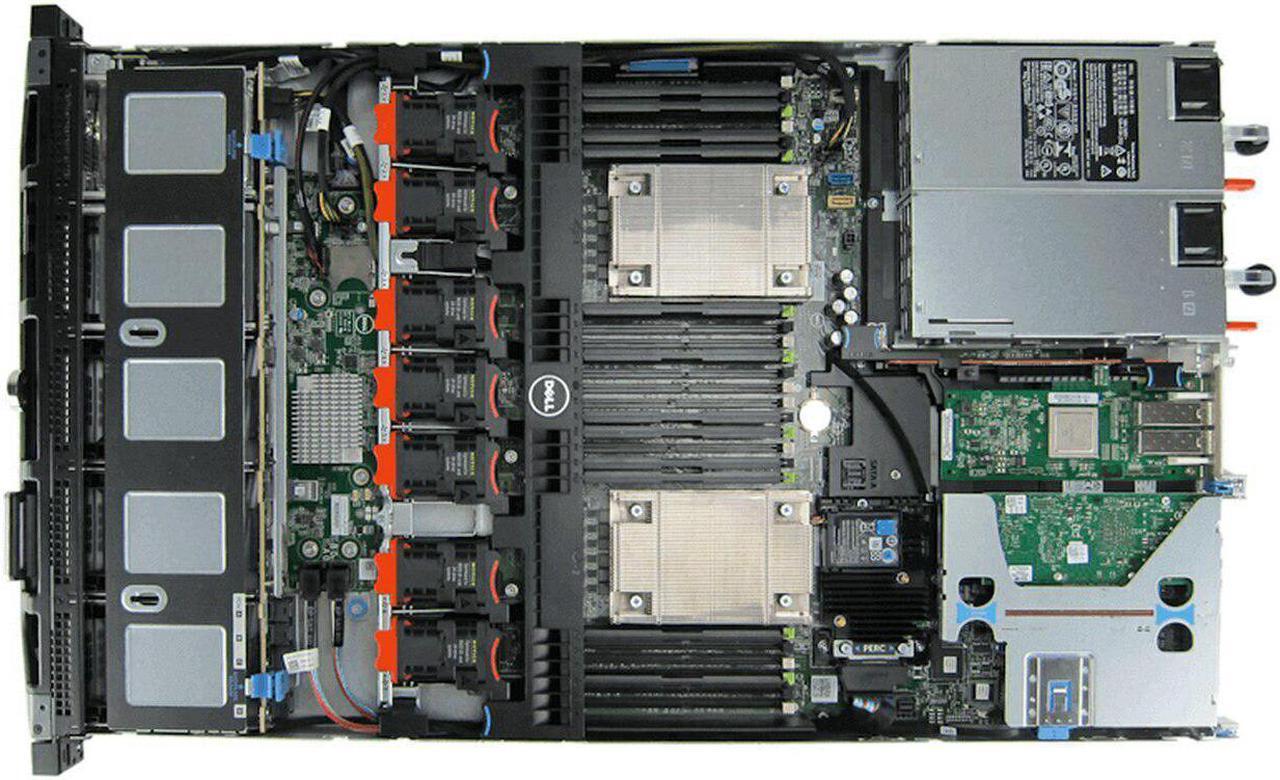 Alt view image 3 of 4 - Dell PowerEdge R630 - 8 Bay 2.5" Server - 2x Intel Xeon E5-2680 v4 2.4GHz 14 Core Processors, 64GB DDR4, H730, 8x 2.5" Trays, X520/I350, iDRAC8 Enterprise, 2x 750 Watt PSUs, Bezel, Rails