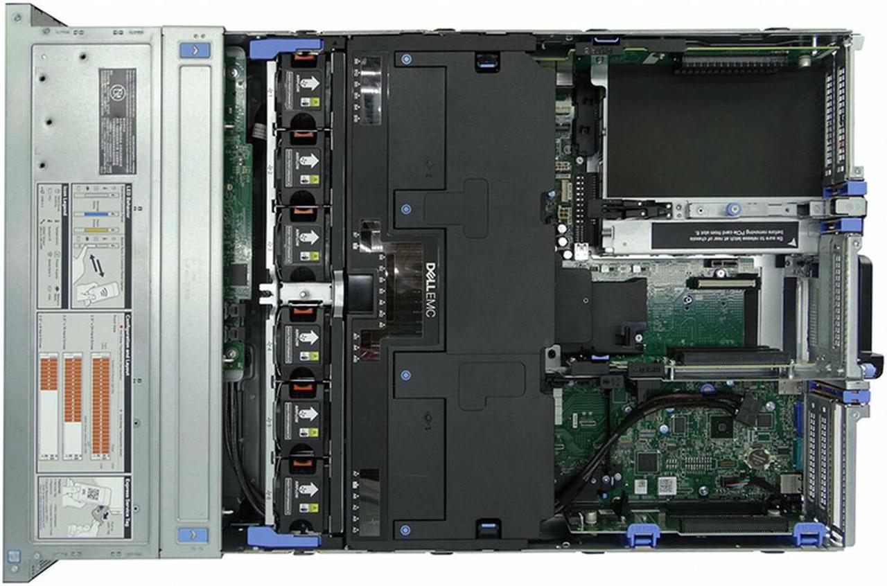 Alt view image 3 of 4 - Dell PowerEdge R740 - 8 Bay 2.5" 2U Server - 2x Intel Xeon Silver 4110 2.1GHz 8 Core Processors, 256GB DDR4, H730P, 8x 2.5" Trays, X520/I350, iDRAC9 Enterprise, 2x 750 Watt PSUs, Bezel, Rails