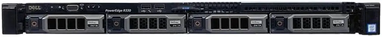 Main image of Dell PowerEdge R330 - 4 Bay 3.5" Server - 1x Intel Xeon E3-1220 v5 3.0GHz 4 Core Processor, 16GB DDR4, H730, 4x 16TB HDDs, 2x 1GbE RJ45, iDRAC8 Enterprise, 2x 350 Watt PSUs, Bezel, Rails