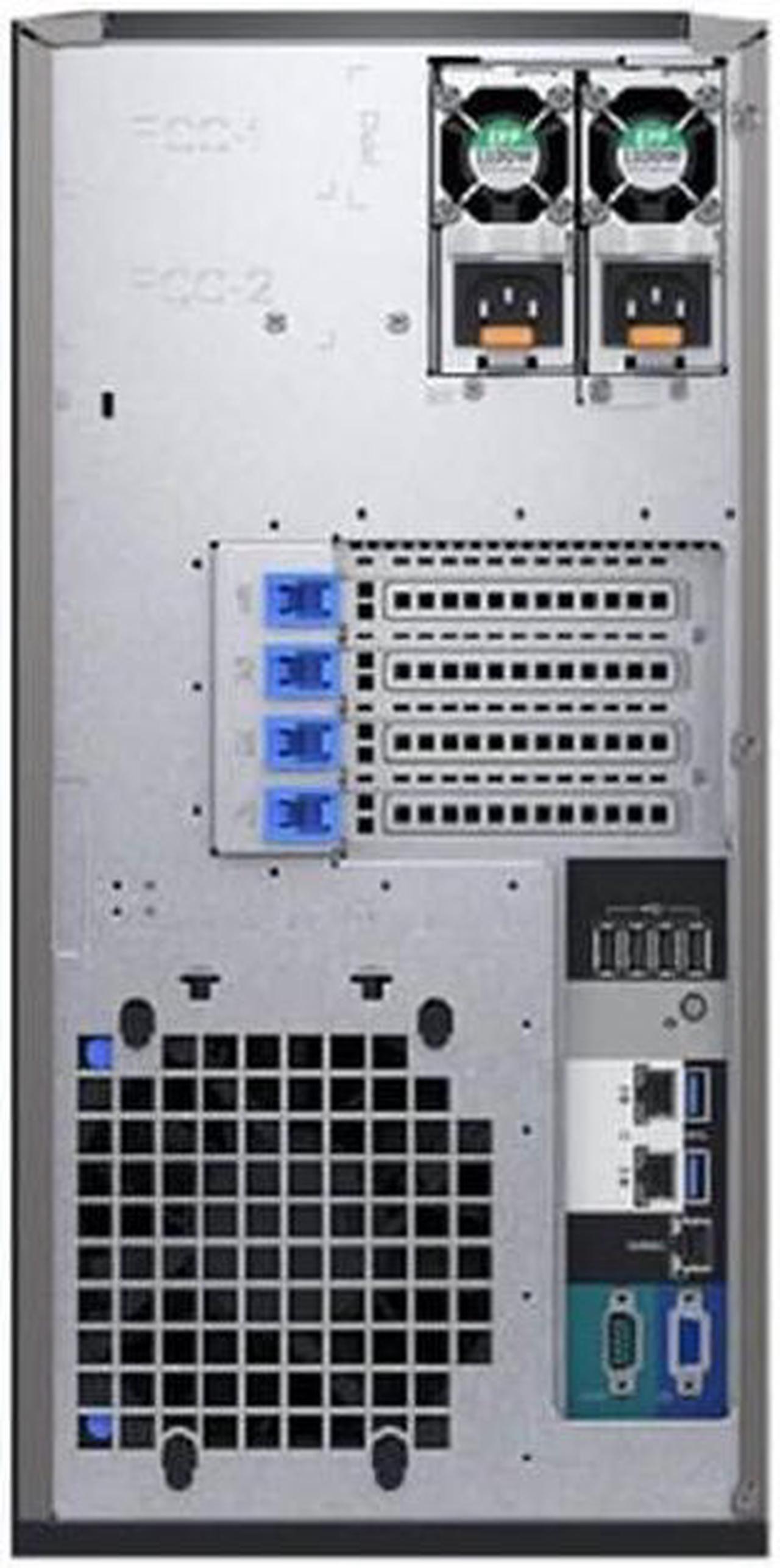 Alt view image 4 of 4 - Dell PowerEdge T340 - 8 Bay 3.5" 5U Server - 1x Intel Xeon E-2144G 3.6GHz (4.5GHz Turbo) 4 Core Processor, 16GB DDR4, H730P, 2x 480GB SSDs, 8x 8TB HDDs, iDRAC9 Enterprise, 2x 495 Watt PSUs, Bezel
