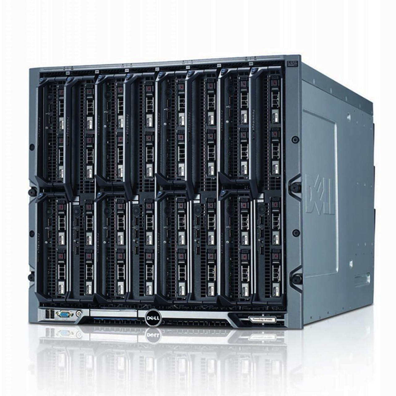Alt view image 2 of 2 - Dell EMC PowerEdge M1000e Blade Enclosure - 16 Half-Height or 8 Full-Height Dell M-Series Blades, 2x CMCs, 1x KVM, 6PSUs, 9 Fans, 2x 10G-PTM, Midplane v1.1