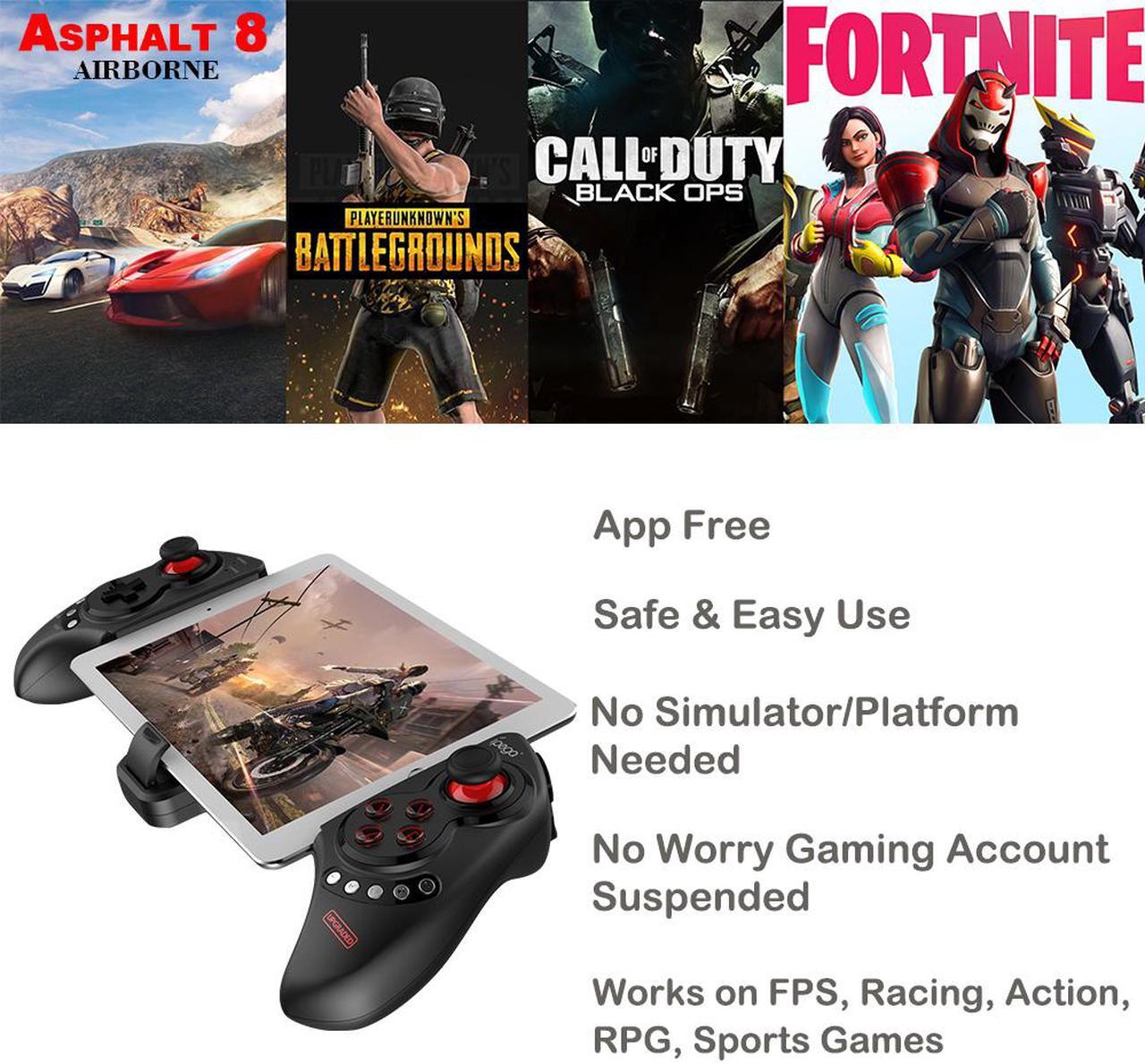 Alt view image 4 of 7 - Wireless  Bluetooth Controller, Telescopic Game Controller Joystick Gamepad for Samsung Galaxy Note 9 8 S9 S8 S7, HTC One, Sony Xperia, LG, Google, Nokia Lumia, Support Up to 10 inch Phone & Tablet PC