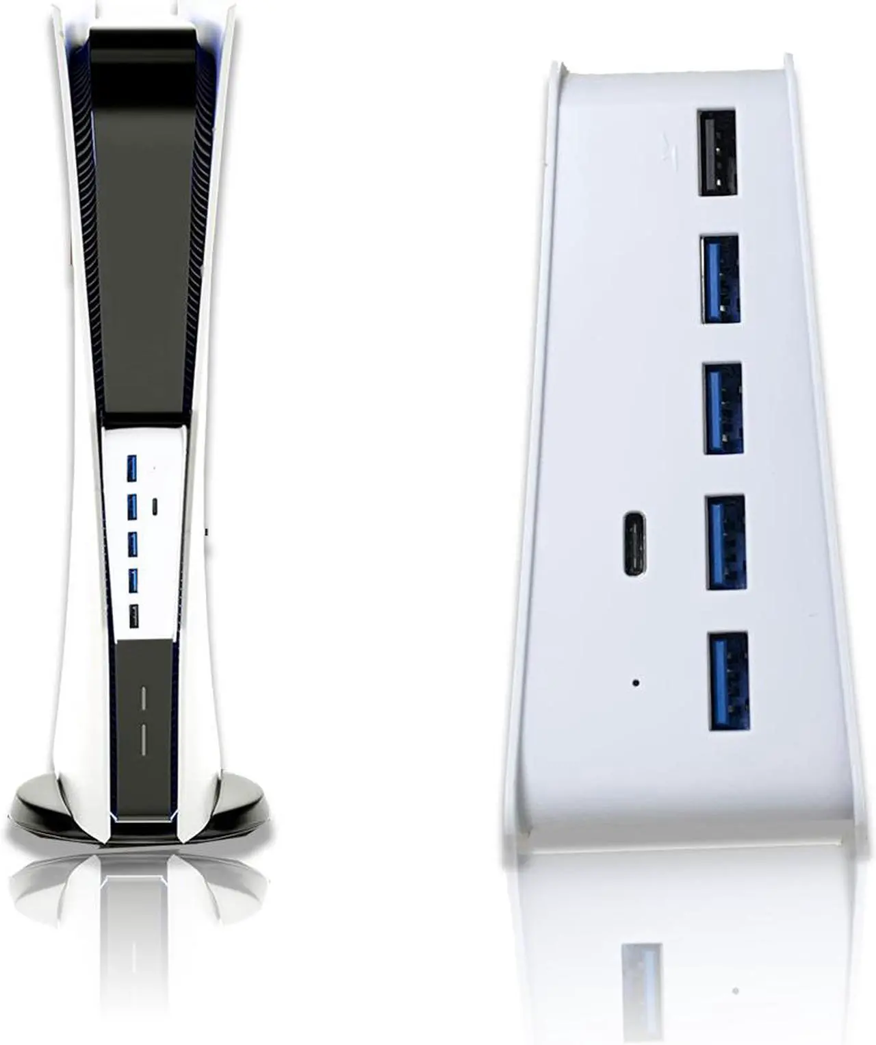 Main image of PS5 Console USB HUB, PS5 Extender 5 Port High-Speed Transmission Expansion Adapter Converter Splitter With 4 USB + 1 USB Charging Port + 1 Type C 3.1 Port for PS5 Drive Version &  Digital Version