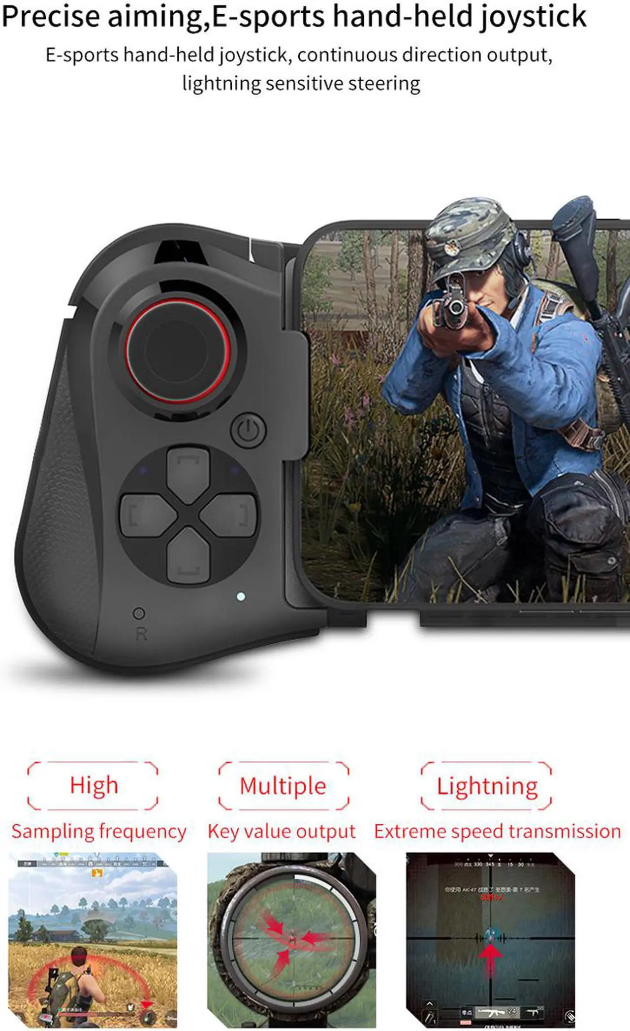 Alt view image 5 of 7 - iPhone Game Controller, Mobile Wireless Gaming Gamepad Joystick for iOS 13.4+ System iPhone iPad Support MFI Game Call Of Duty Mobile (COD), Modern Combat 5 Shooting Fighting Racing Game, Direct Play
