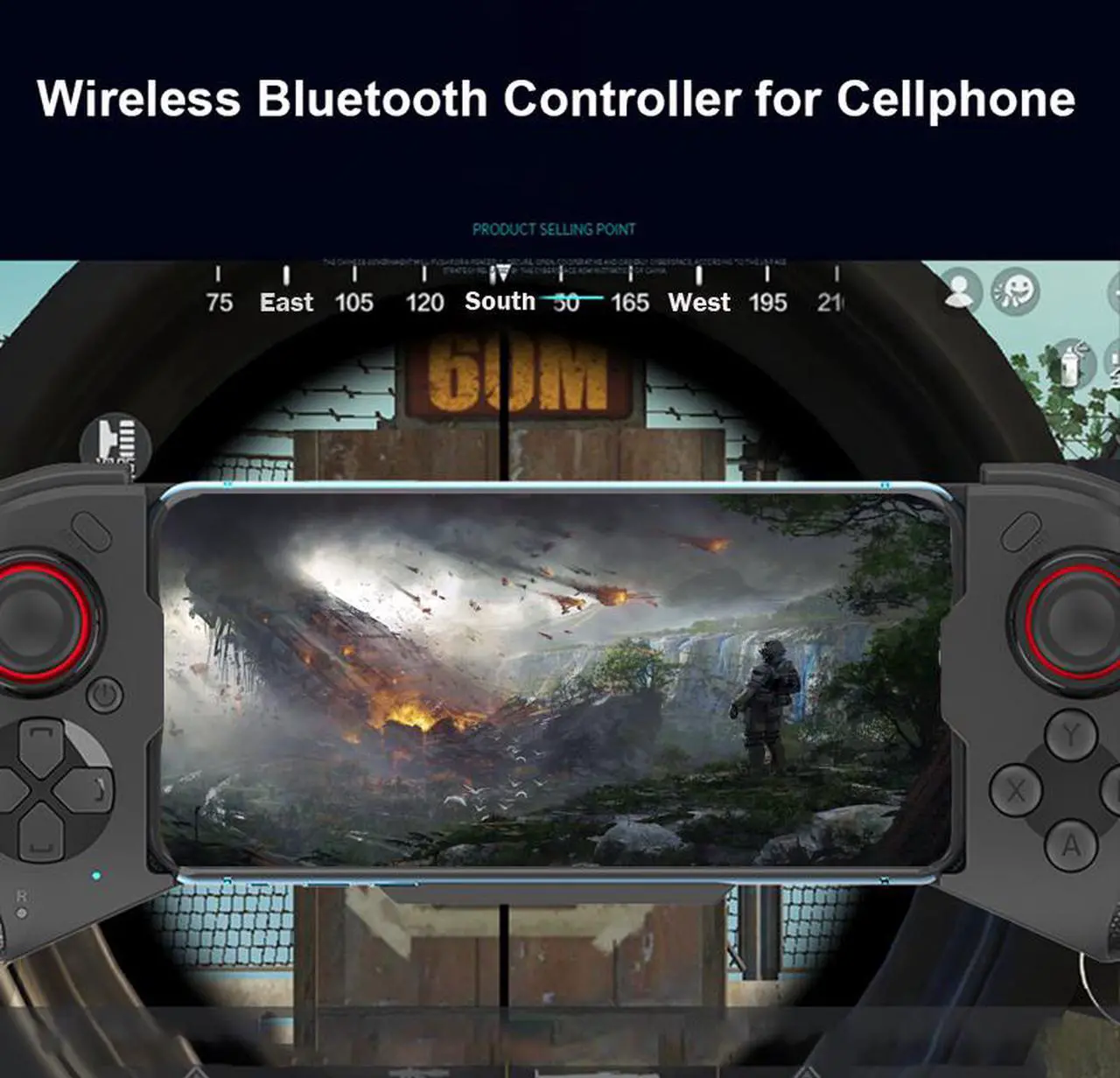 Alt view image 3 of 7 - iPhone Game Controller, Mobile Wireless Gaming Gamepad Joystick for iOS 13.4+ System iPhone iPad Support MFI Game Call Of Duty Mobile (COD), Modern Combat 5 Shooting Fighting Racing Game, Direct Play